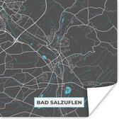 Poster Stadskaart – Plattegrond – Duitsland – Blauw – Bad Salzuflen – Kaart - 75x75 cm