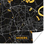 Poster Moers - Plattegrond - Kaart - Stadskaart - Goud - Duitsland - 75x75 cm