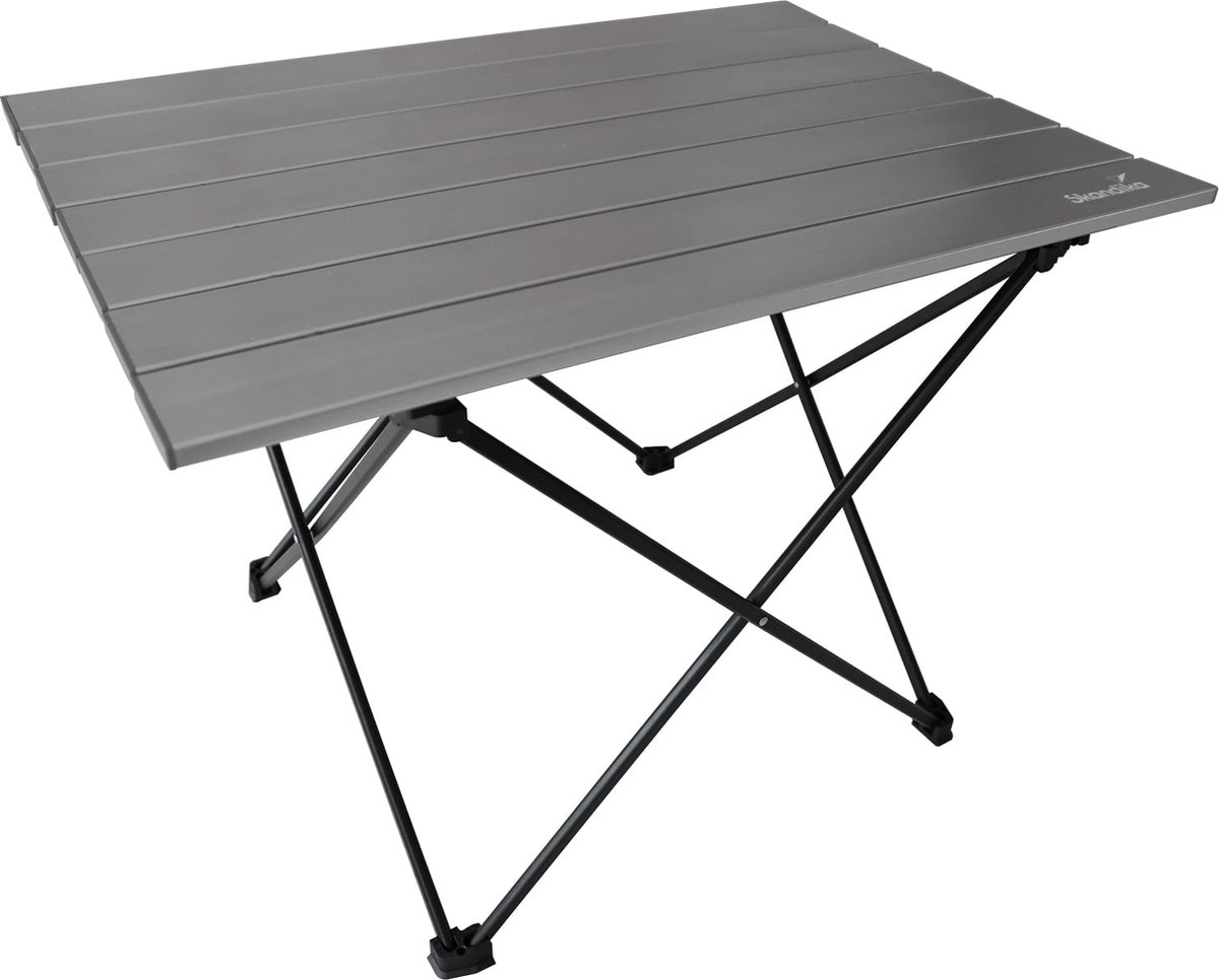 Skandika Ruka M kleine Camping tafel – Campingtafels - Aluminium campingtafel, opvouwbaar, zeer licht, eenvoudig te monteren, stabiele standaard - Opvouwtafel voor kamperen, tenten wandelen, reizen, thuis, tuin – tot max. 20 kg. – grijs