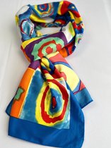 Foulard femme / foulard d'été art numérique avec couleurs 20% soie 80% viscose matière lisse