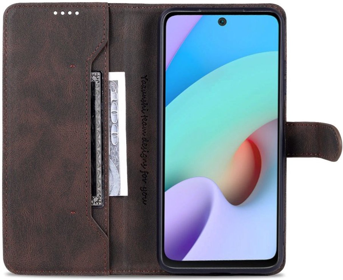 AZNS Xiaomi Poco M4 Pro 5G Hoesje Wallet Book Case Kunstleer Bruin