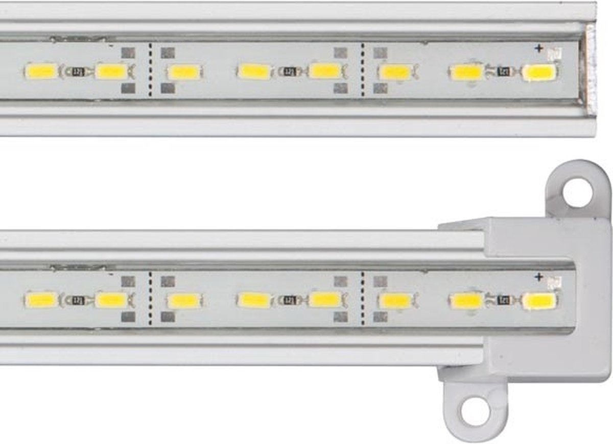 LED strip 50cm - Aluminium Profiel - IP65 - Warm Wit - Male + female aansluiting