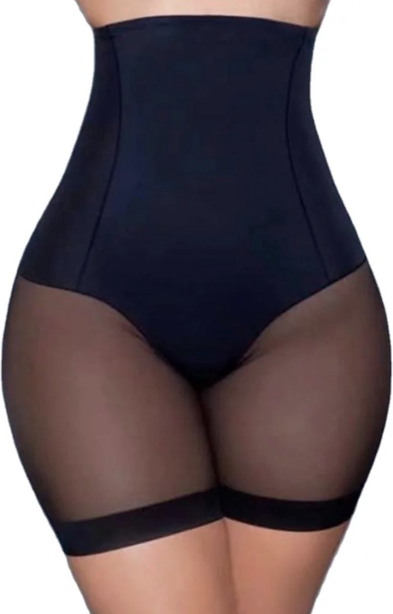 Wow Peach - Shapewear - Billen Buik Been - Corrigerend Ondergoed - Afslank - High Waist - Buttlift - Zwart - Small