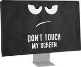 kwmobile hoes geschikt voor Apple Studio Display - beschermhoes voor beeldscherm - Don't Touch My Screen design - wit / zwart