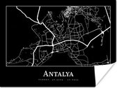 Poster Plattegrond - Kaart - Antalya - Stadskaart - 160x120 cm XXL
