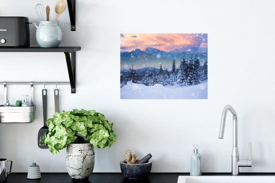 Affiche Neige - Ciel - Forêt - Hiver - 40x30 cm
