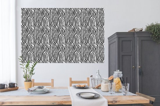 Affiche Imprimé Animal - Zebra - Zwart - Wit - 180x120 cm XXL