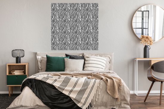 Affiche Imprimé Animal - Zebra - Zwart - Wit - 100x100 cm XXL