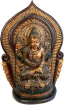 Houten buddha / Handgemaakt houten beeld / Indonesisch beeld