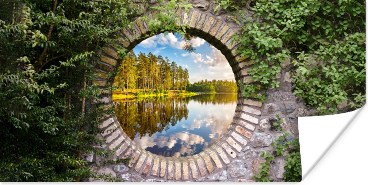 Poster Bomen - Water - Doorkijk - 40x20 cm