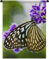 Wandkleed - Wanddoek - Lavendel - Vlinder - Botanisch - 90x120 cm - Wandtapijt