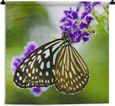 Wandkleed - Wanddoek - Lavendel - Vlinder - Botanisch - 60x60 cm - Wandtapijt