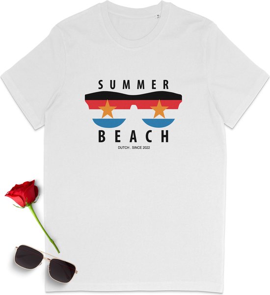 T Shirt Heren - T Shirt Dames - Zomer Strand - Summer Beach - Wit - Maat 3XL
