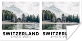 Poster Zwitserland - Meer - Bergen - 40x20 cm