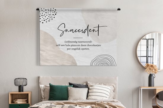 Wandkleed - Wanddoek - Quotes - Snaccident definitie - Spreuken - Snaccident - Woordenboek - 180x135 cm - Wandtapijt