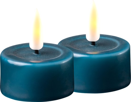 Magnetisch vonk drempel Luxe Led Kaars - Blauw - petrol - 4.0 x 4.5 cm (2 stuks) - Delux Homeart -  Net een... | bol.com
