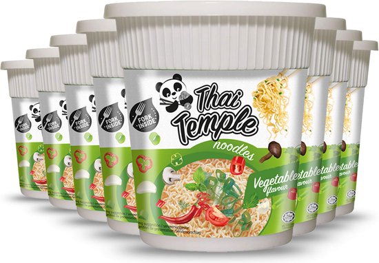 Thai Temple Panda Noodles - instant noedels met groentesmaak in cup - 24 x 60 gram