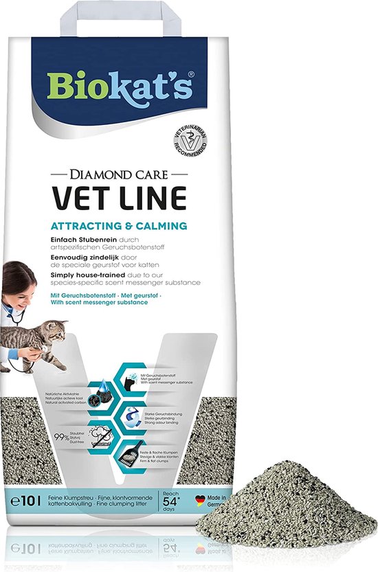 Biokat's Diamond Vet Line Care Attracting & Calming - Kattenbakvulling - Klontvormend - 10L