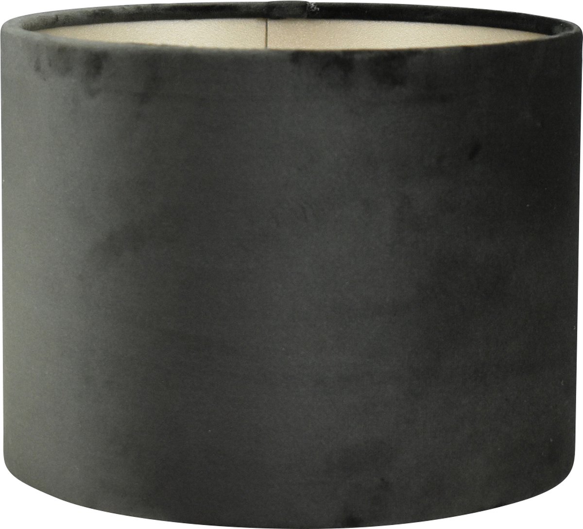Lampenkap Cilinder - 25x25x16cm - Alice velours zwart - taupe binnenkant
