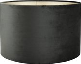 Lampenkap Cilinder - 40x40x25cm - Alice velours zwart - taupe binnenkant
