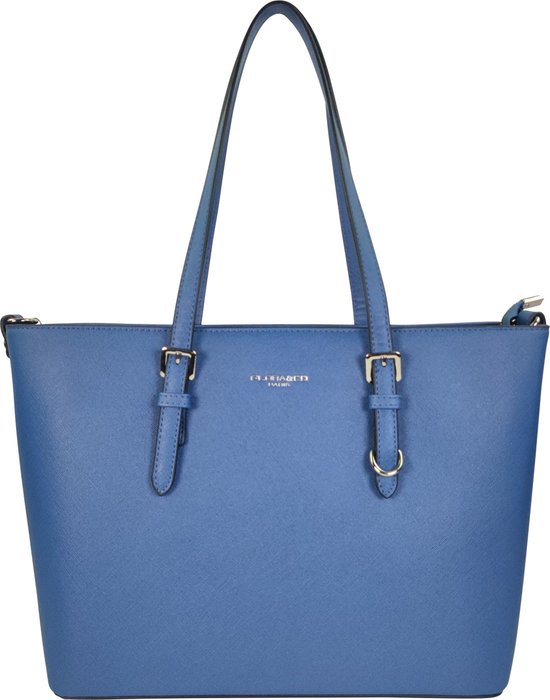 Flora & Co Shoulder Bag Saffiano bleu jeans geschikt voor A4 schriften