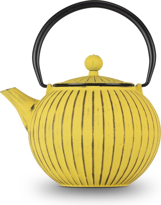 Vatten® - Theepot Gietijzer - Incl. RVS Theefilter - 1.2L - Geel