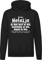 Natasja | verjaardagkado | verjaardag kado | cadeau | grappig | jarig | Unisex | Trui | Sweater | Hoodie | Capuchon | Zwart