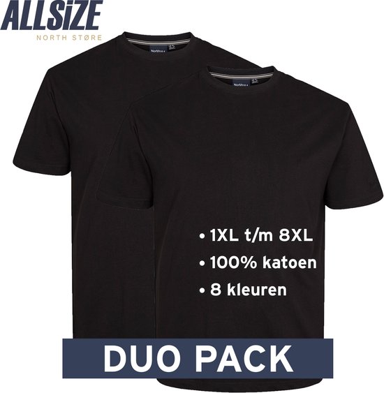 North 56°4 T-Shirts | Zwart | 5XL | 2-Pack | Ronde Hals