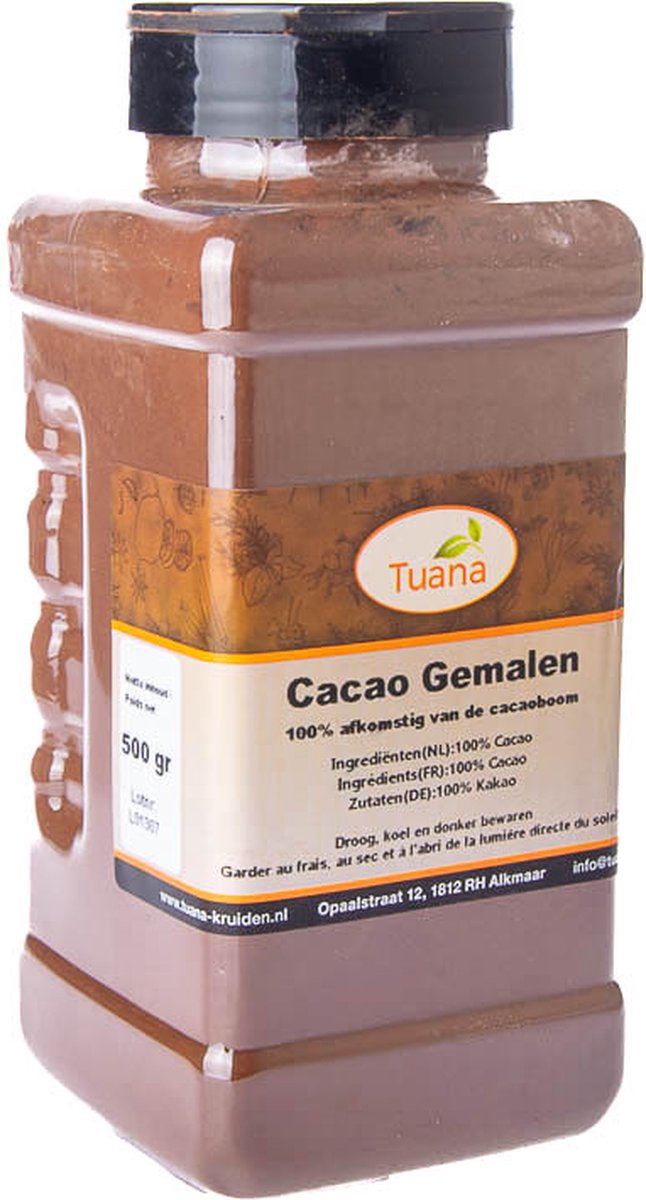 Goedkoopste Tuana Kruiden - Cacao Gemalen - Strooibus 450 Gram - GP0034