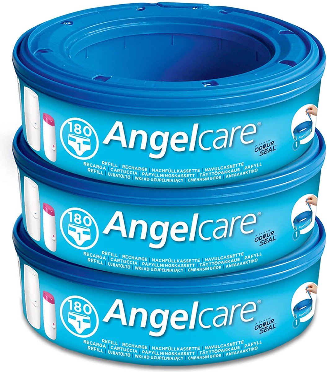 Angelcare luieremmer navullingen - 3 cassettes - Navulcassette - cartouche - poubelle a couche ANGELCARE - Lot de 3 cassettes pour système d'élimination des couches - Angelcare
