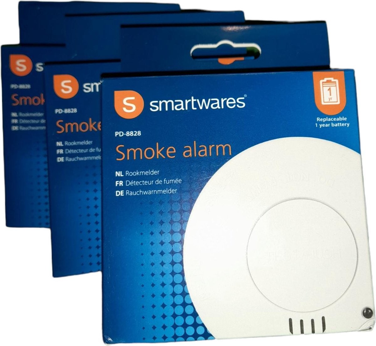 3 x Smartwares Rookmelders - Inclusief 1 Jaar Batterij - Vervangbare Batterij