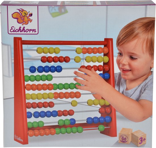 Eichhorn - mini telraam met 100 houten ballen, 5,5x24x23cm Berkenmultiplex, vanaf 3 jaar van EICHHORN — afbeelding 2