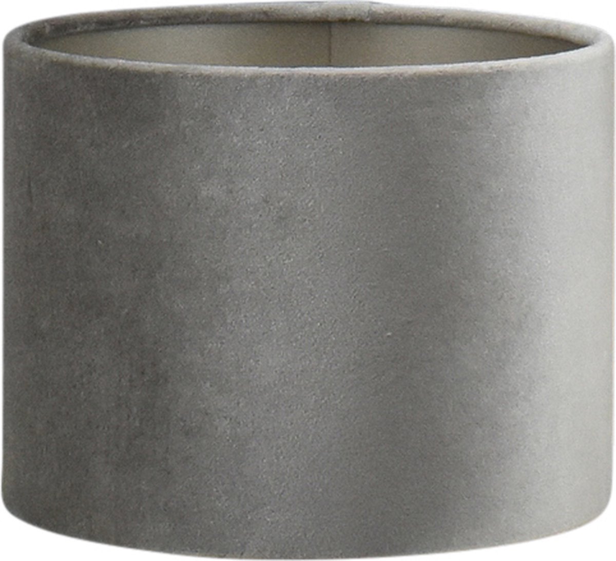 Lampenkap Cilinder - 20x20x15cm - Fendi velours zilver - taupe binnenkant