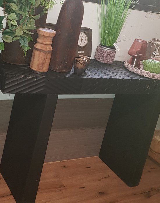 Side table van PTMD Zwart Massief 150x40x85