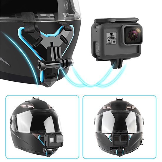 Support de menton pour casque de moto, accessoires de caméra d'action et de  sport GoPro - Équipement moto
