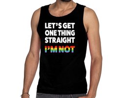 Lets get one thing straight - gay pride - tanktop - zwart - heren - mouwloos t-shirt - kleding - regenboog S