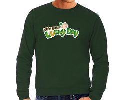 St. Patricks day sweater / trui groen - heren - Its your lucky day - Ierse feest kleding / kostuum/ outfit L Image