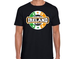 Have fear Ireland is here t-shirt met sterren Ierse vlag - zwart - heren - Ierland supporter / Iers elftal fan shirt / EK / WK / kleding M