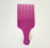 Peigne afro en plastique pour cheveux bouclés - 1 pièce Cheveux raides - Peigne pour tous types de cheveux - Couleur violet - pour cheveux épais longs et fins, boucles, cheveux crépus, Barden, Peigne à cheveux