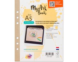 MyArt®Book schetspapier 120 g/m2 Recycled Kraft gemêleerd grijs – formaat A5 - 20 vel per set