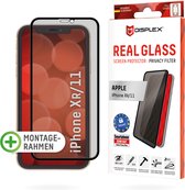 Displex Real Glass FC Privacy + Frame screenprotector voor iPhone XR en iPhone 11 - transparant