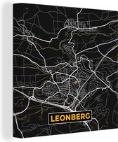 Peinture sur Toile Or – Allemagne – Carte – Or – Plan de Ville – Carte – Leonberg - 50x50 cm - Décoration murale