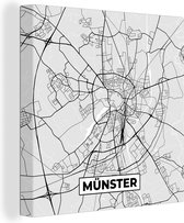 Peinture sur toile Allemagne - Carte - Münster - Carte - Plan de la ville - 50x50 cm - Décoration murale