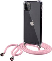 Arara Silicone Hoesje Hoesje Geschikt voor iPhone 13 Mini Transparant Hoesje met Licht Roze draagkoord / Backcover