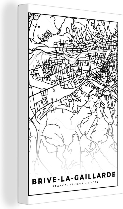 Tableau Peinture sur Toile Carte Brive la Gaillarde Plan d