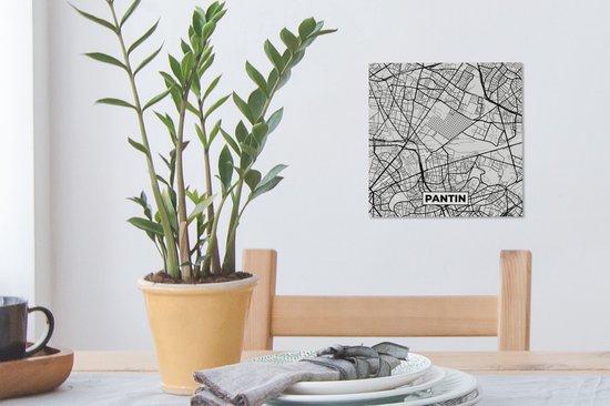 Canvas Schilderij Kaart - Stadskaart - Frankrijk - Pantin - Plattegrond - 20x20 cm - Wanddecoratie