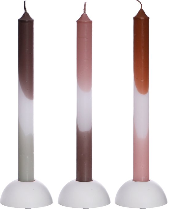 Pyromane - Dip Dye kaarsen - set van 3 stuks - roze, paars, olijf