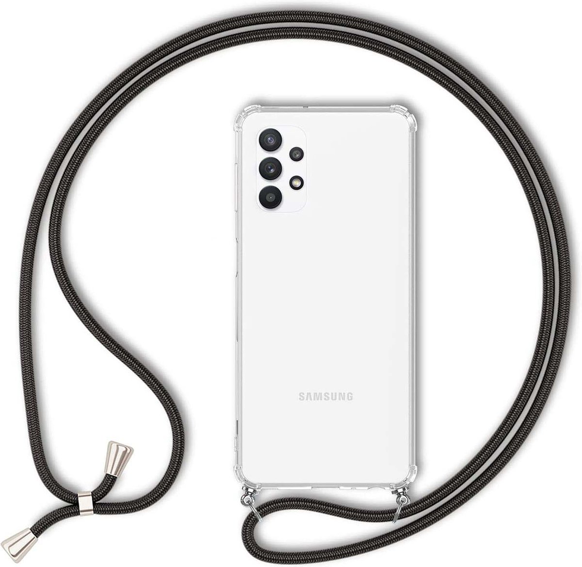 Arara Silicone Hoesje geschikt voor Samsung Galaxy A53 / A53s Met Zwarte verstelbare draagkoord Backcover / Hoesje / Case / Samsung