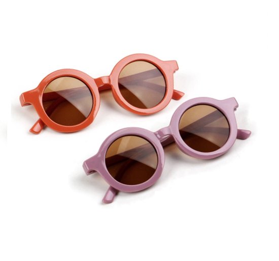 Redding het kan omroeper Zonnebril kind – kinderzonnebril - 1 t/m 5 jaar – Ronde vintage zonnebril –  Coral Red... | bol.com