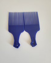 Afro plastic Kam Voor Krullend - 1 stuk steil Haar- Kam voor alle haartype, kleur blauw voor dikke lang  en dunne haar, krullen, kroeshaar, Barden , Haarkam